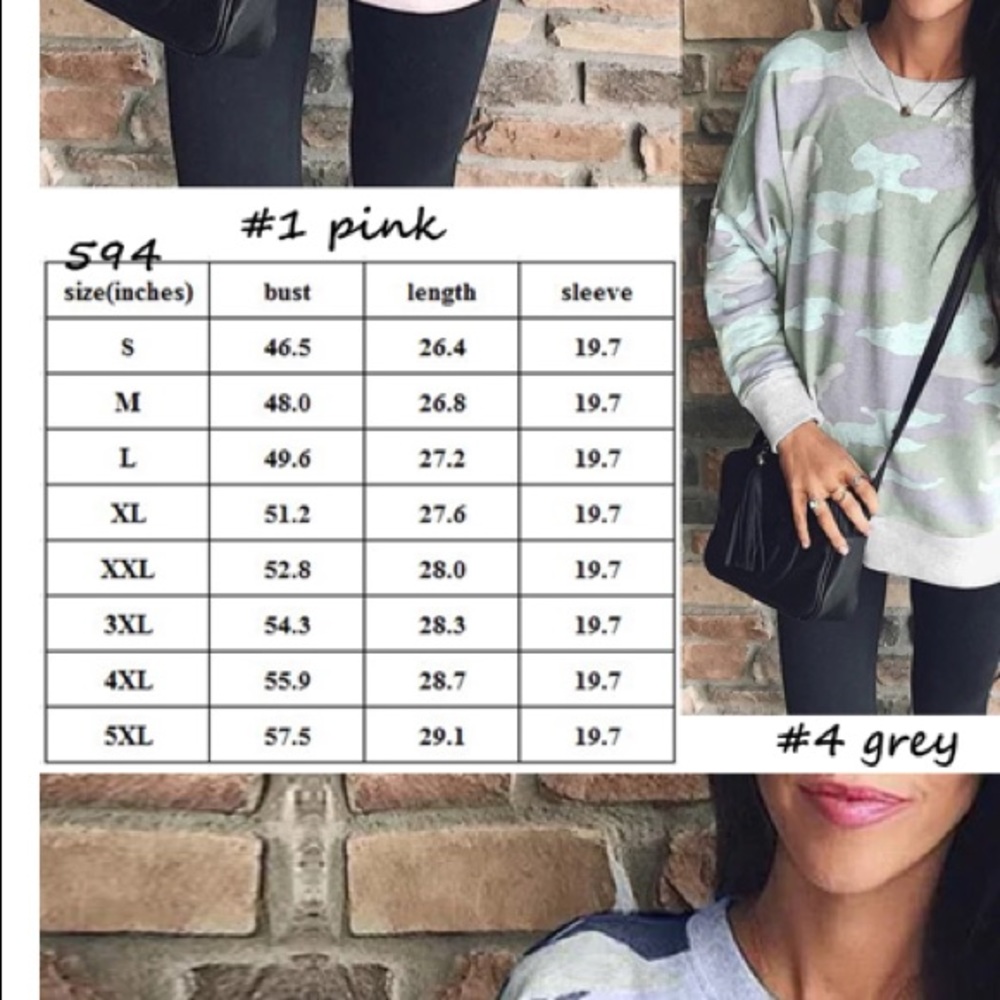 (1 left -not restocking)CAMO sweatshirt in pink - Picture 4 of 5